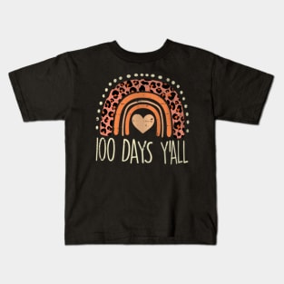 Rainbow 100 Days Yall 100Th Day Of School Teacher Women Kids T-Shirt